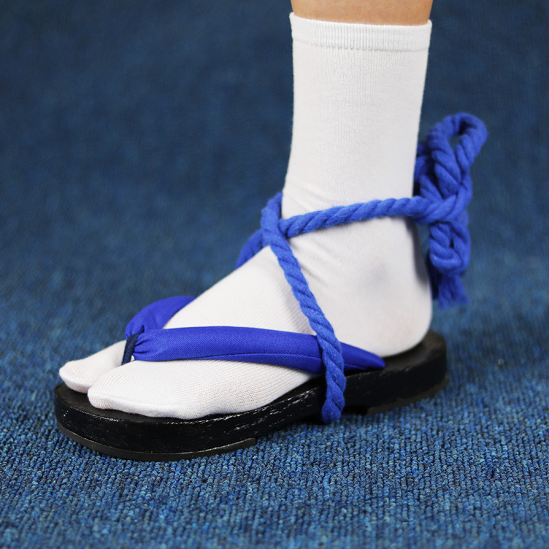 Geta Wooden Sandal - Sandali Geta con cinturini blu –