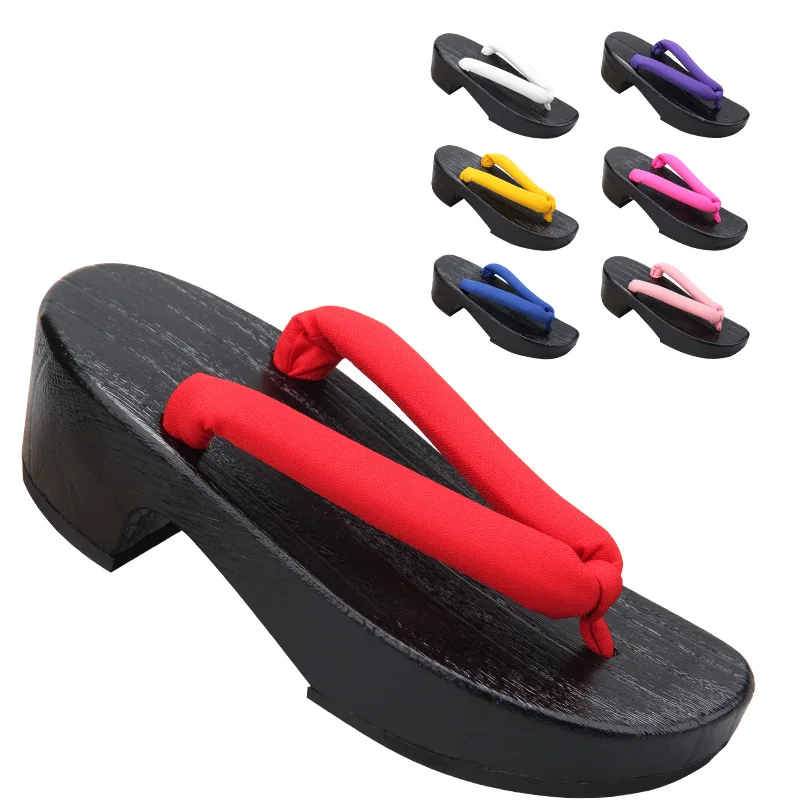 Geta Wooden Sandal - Sandali da donna neri a forma