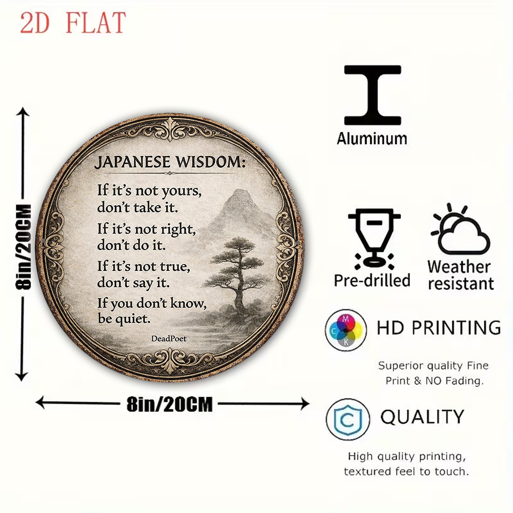 Insegna rotonda piatta 2D, 1 p - Japanese Life Quotes recensione e prezzo