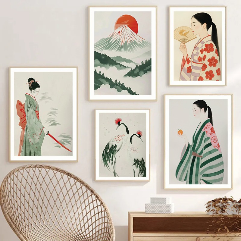 Monte Fuji & Crane Stampa da p - Japanese Lifestyle And Traditions recensione e prezzo